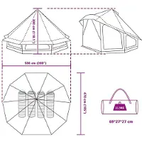 vidaXL Tente tipi avec toit, gris et orange, 508 x 470 x 300 cm, en taffetas