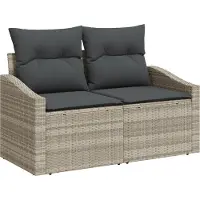 vidaXL Canapé de jardin avec coussins 123 x 62 x 69 cm en polyrotin