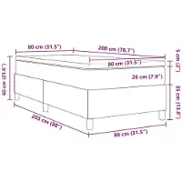 vidaXL Lit boxspring crème et blanc 80 x 200 cm en velours côtelé
