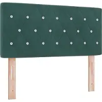 vidaXL Tête de lit LED avec barres lumineuses LED vert foncé 90 cm velours