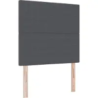 vidaXL Tête de lit avec bandes lumineuses LED, gris foncé, 80 cm, tissu velours