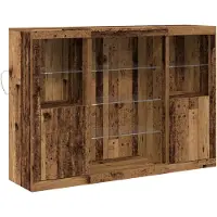 vidaXL LED Sideboard Altholz 142.5 x 37 x 100 cm Holzwerkstoff