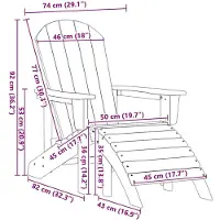 vidaXL : 2 chaises de jardin, bleu marine, en polyéthylène