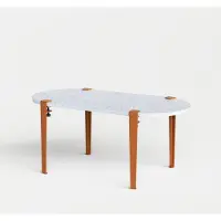 TIPTOE Venezia Oblongue en Plastique Recyclé Basse Table - 100 x 50 cm Tangerine Red