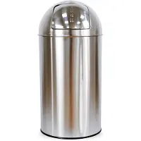 BRASQ Push Bin Acier inoxydable Poubelle avec bac à déchets amovible 30 litres - Poubelle - Poubelles