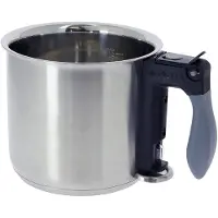 De Buyer 3437.16N, 1.5 l, Acier inoxydable, Acier inoxydable, Noir, Gris, Céramique, Gaz, Induction, Plaque scellée, 16 cm