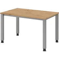 Hammerbacher Bureau 4 pieds carré 120x80cm chêne cendré