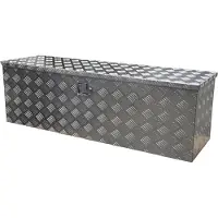 Novio Coffre de rangement en aluminium pour remorque Toolbox Aluminium 1230 x 380 x 380