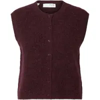 Selected Laine Mélangée Gilet Tricoté Femme Violet XS