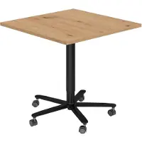 Hammerbacher Table élévatrice à colonne 80x80cm chêne cendré/noir (80 x 80 x 72 cm)