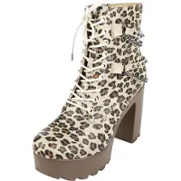 Rock Rebel by EMP Talons hauts de - Imprimé Léopard - Bottines à Talons - EU40 - pour Femme - léopard - Taille EU 40