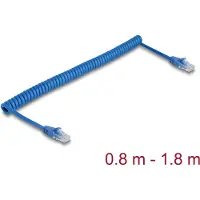 DeLOCK 90362 RJ45 Spiralkabel Stecker zu Stecker Cat.6 UTP 0,8 m