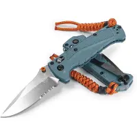 Benchmade Couteau pliant Mini Adira, depth blue grivory, lame à dents