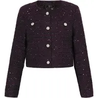 Faina Cardigan violet chiné / noir