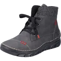 Rieker Bottines à lacets gris foncé / rouge
