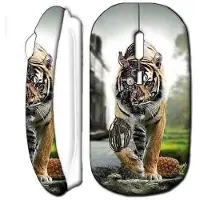 MANIACASE Souris sans fil - - Robot Tigre Blanc - WiFi - USB - Compatible Mac et PC