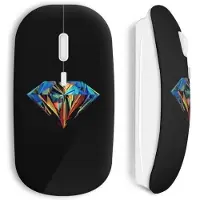 MANIACASE Souris sans fil - Diamant - Noir - Clé USB wifi incluse - Compatible Mac et PC - Ergonomique