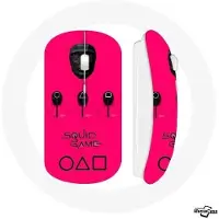 MANIACASE Souris Sans Fil - - Squid Game Soldiers - Rose - Compatible Mac et PC - USB