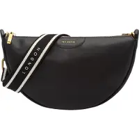 Ted Baker sac à épaule bandoulière sac à épaule Essina Webbing Leather Half Moon Crossbody Bag Black noir