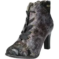 LAURA VITA Bottines à lacets gris argenté / noir