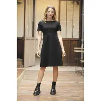 NEOBLU Robe Midi Manches Courtes Camille Noir profond - NEOBLU 03171 - Taille 042