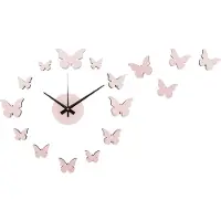 Karlsson - Horloge murale Diy Butterfly - Rose - Ø35cm