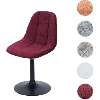 Mendler Chaise de salle à manger HWC-A60, chaise de cuisine chaise pivotante, acier MVG tissu/textile chenille (465g/m²) bordeaux