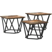 vidaXL Table basse 3 pièces Chêne fumé Bois et acier