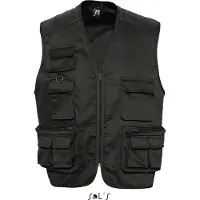SOL's Gilet Reporter Multipoches Sans Manches - 43630 - Noir