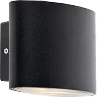 QAZQA Applique murale extérieure moderne noire avec LED IP44 - Ovum