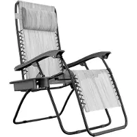 LifeGoods Fauteuil de jardin pliable - Chaise longue de jardin - 30°-90° réglable - Métal - Gris clair