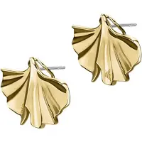 Emporio Armani EGS3261710 Clous élégants en forme de feuille de ginkgo dorée, (Laiton)