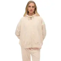 Superdry pour femme. W2012544A Country Club Sweatshirt Velour Ziphood rose (XS), Casuel, Polyester