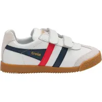 Gola Baskets basses enfant HARRIER LEATHER VELCRO garcons - Blanc - 28