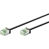 Goobay Câble patch CAT 8.1 ultra-flexible, fin, U/FTP, noir, 2 m - connecteurs extra-courts, conducteur en cuivre sans oxygène (OFC) à 99,9 %, LSZH, gaine TPE, AWG 32