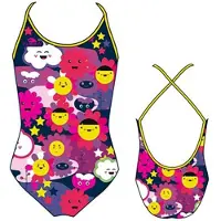 Turbo Happy Flowers Thin Strap Swimsuit Multicolore 13-14 Years Fille