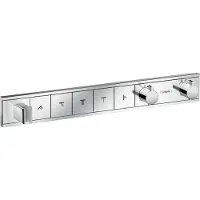 Hansgrohe robinet thermostatique encastré RainSelect pour 5 points de puisage, avec support de douchette intégré, finition chrome