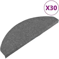 vidaXL Tapis d'escalier auto-adhésifs 30 pcs gris 65x22,5x3,5 cm