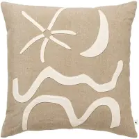 Ferm Living Kove Applique Coussin Tan