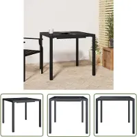 The Living Store Table de jardin anthracite 80x80x72 cm Acier