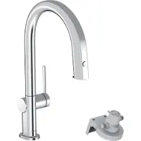 Hansgrohe Aqittura M91, système de filtration, douchette extractible, 1 jet, finition chrome