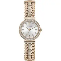 GUESS Montre à affichage analogique 'Gala' or rose / noir / transparent / blanc