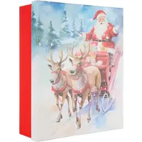 Idena Boîte cadeau Noël Père Noël sur traîneau multicolore 36,2x11x29,5cm (1x)