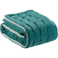 Vivaraise Jeté Elise Finition Capiton Vert De Gris 240 X 260 Cm Vivaraise