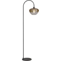 Masterlight Lampadaire Genua marron avec verre doré