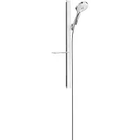 Hansgrohe HG Br.set RAINDANCE Sel S 120 3jet/Unica 125mm Bsta 90cm blanc/chrome 16 l/min