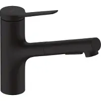 Hansgrohe robinet de cuisine Zesis M33, monocommande, finition noir mat, douchette extractible, 2 jets, système sBox lite