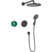 Hansgrohe Croma - Ensemble de douche 280, avec thermostat encastré Ecostat S, noir mat 27961670