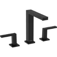 Hansgrohe Robinet de lavabo Tecturis E, 3 trous, finition noir mat, avec système économique EcoSmart+ et mécanisme de vidange à ouverture par simple pression