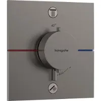Hansgrohe ShowerSelect Comfort E thermostat, encastré, 2 consommateurs, rosace carrée, avec combinaison de sécurité, 15578340